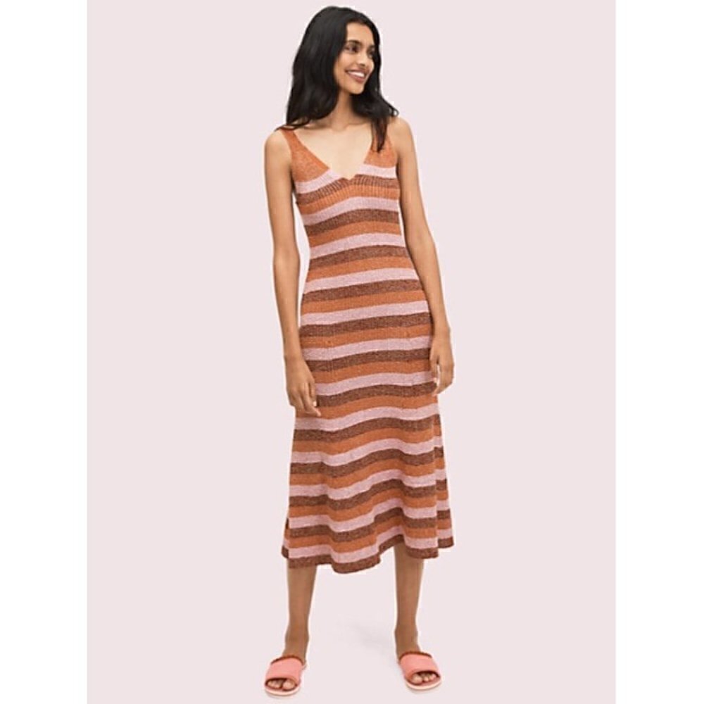 NEW‎ Kate Spade Sparkle Striped Sweater Dress